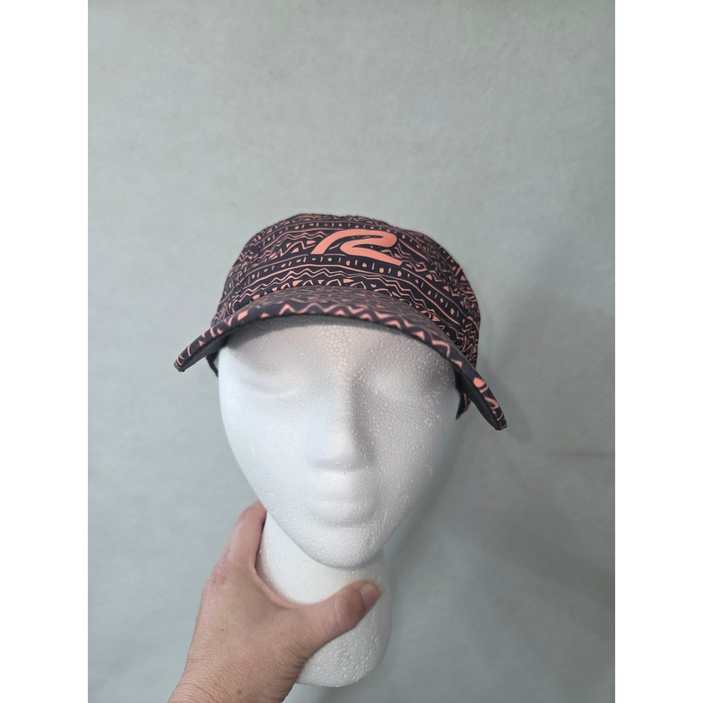 Headsweats Running Hat Coral Black Geometric Tribal Pattern Adjustable Buckle - Picture 8 of 12